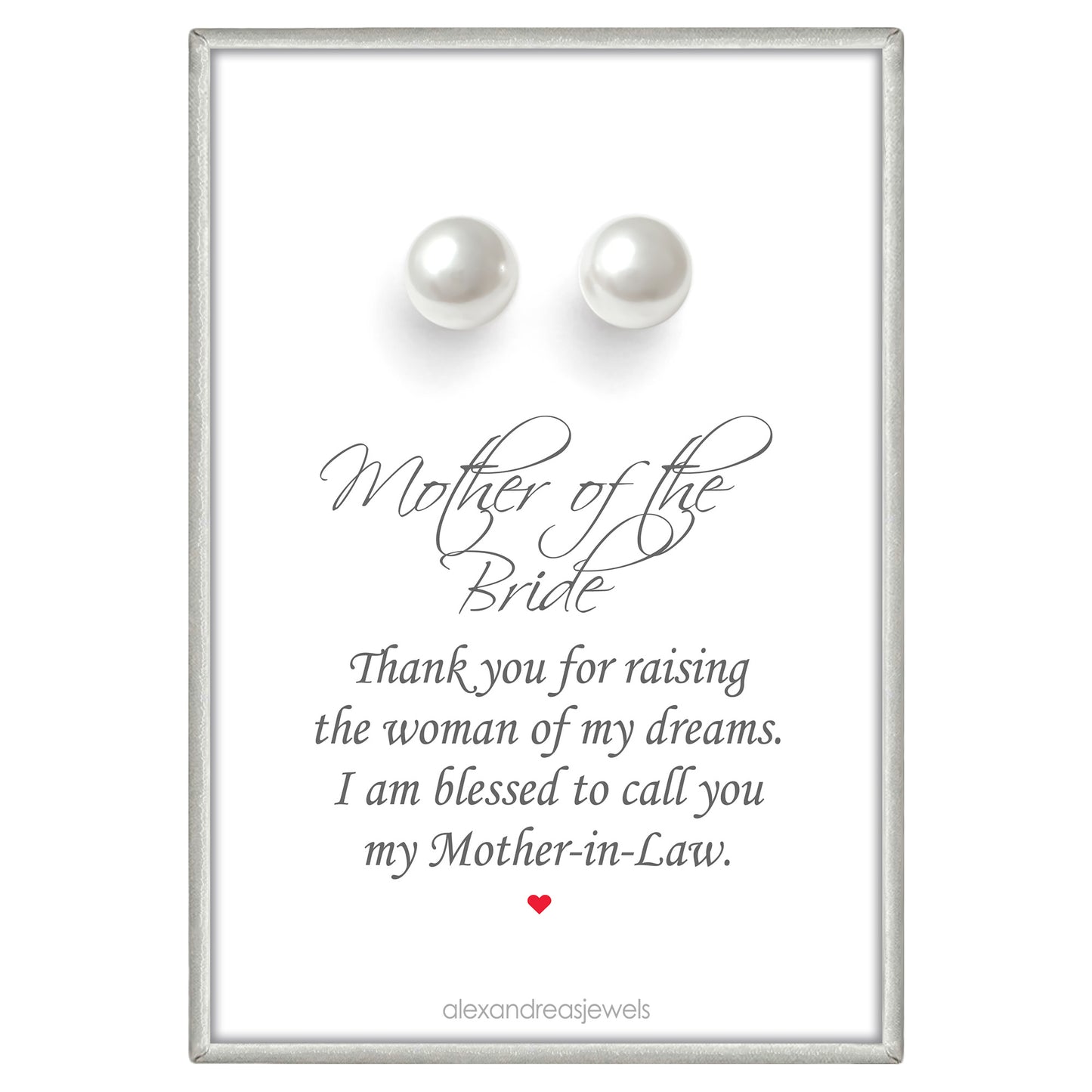 White Pearl Stud Earrings, Mother of the Bride Gift Earrings, Mother in Law Gift From Groom