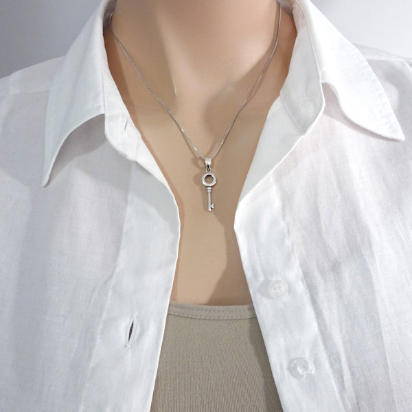 key necklace on a model mannequin