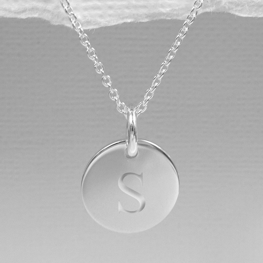 engraved disc necklace