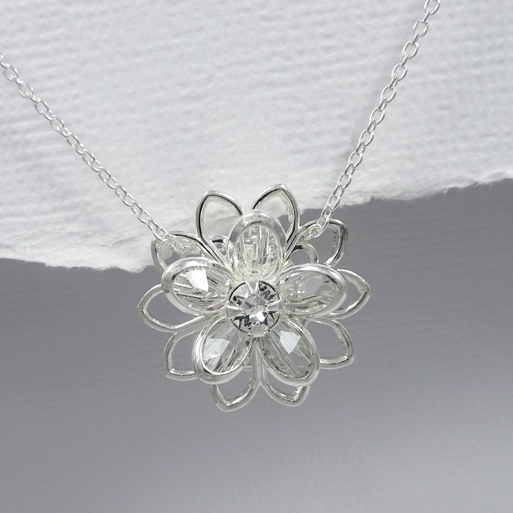 crystal flower necklace