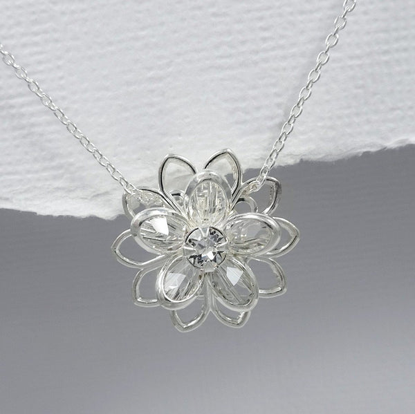 crystal flower necklace