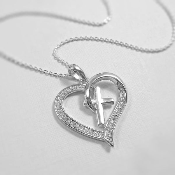 heart and cross necklace