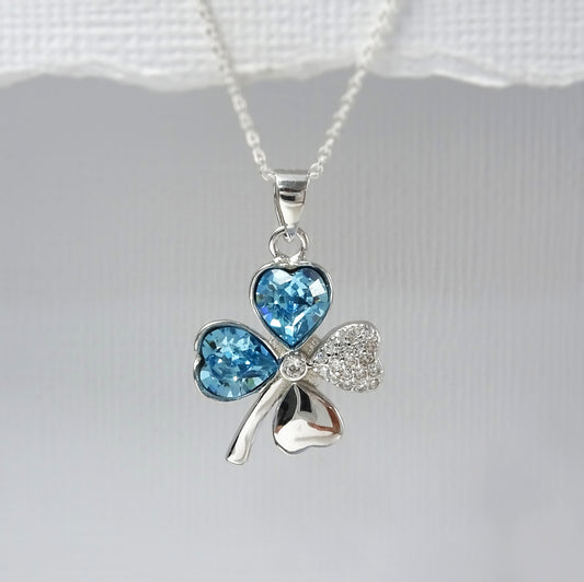 cubic zirconia four leaf clover necklace