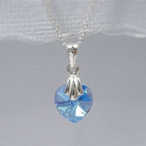 aquamarine crystal heart necklace