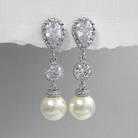 ivory pearl dangle earrings