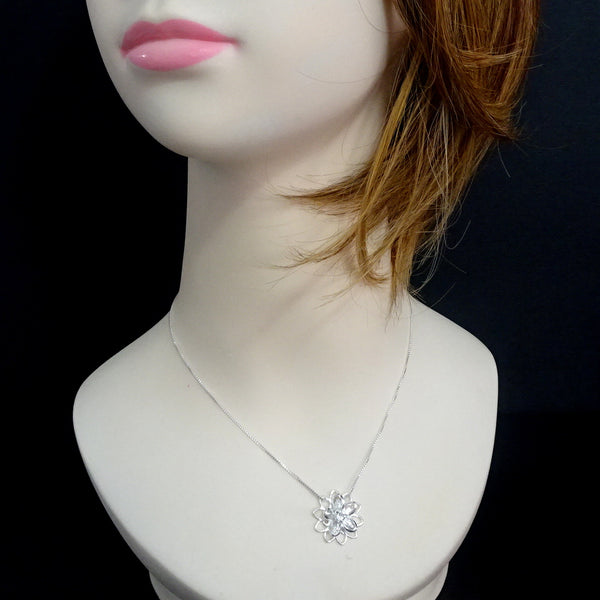 crystal flower necklace on a child mannequin