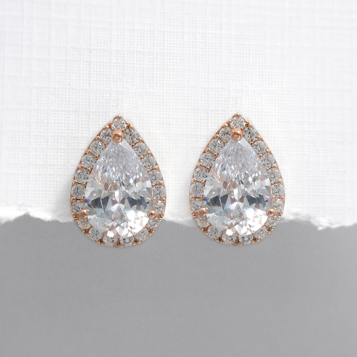 rose gold pearl crystal stud earrings