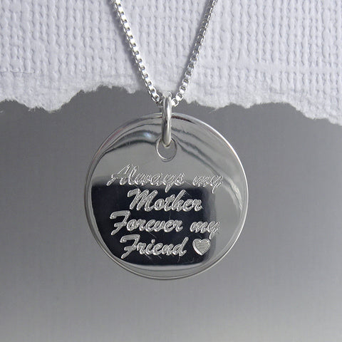 engraved disc necklace