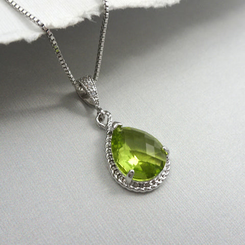lime green framed glass necklace