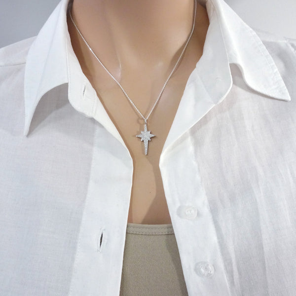 Christmas star necklace on a model mannequin