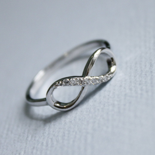 cubic zirconia infinity ring