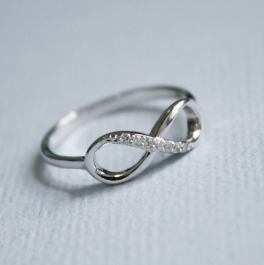 cubic zirconia infinity ring