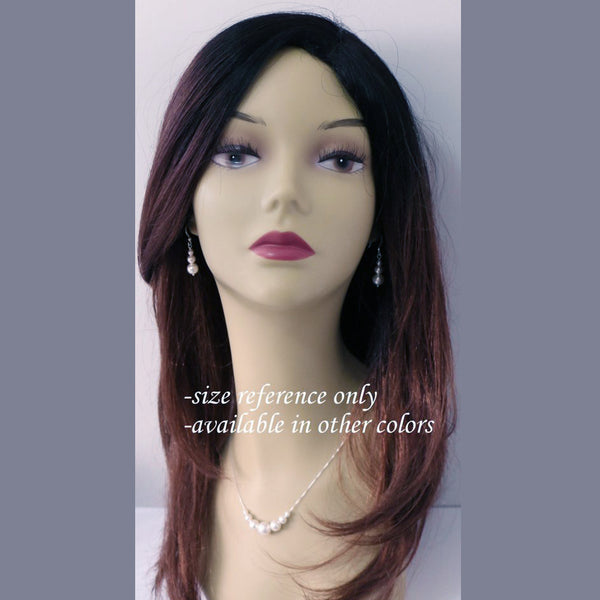 floating pearl necklace and earrings on a model mannequin