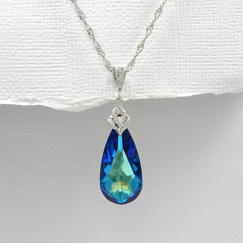 Swarovski Bermuda Blue Crystal Necklace
