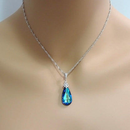 Swarovski Bermuda Blue Crystal Necklace