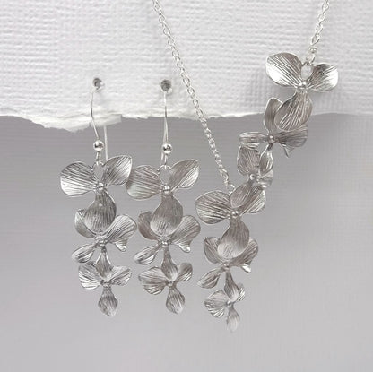 cascade orchid necklace and earrings set