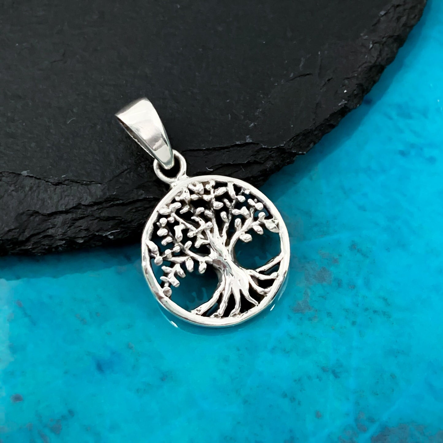 Sterling Silver Tree of Life Pendant, 16mm