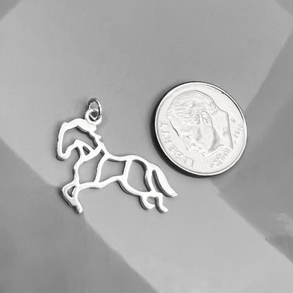 Small Sterling Silver Horse Pendant, 24mm