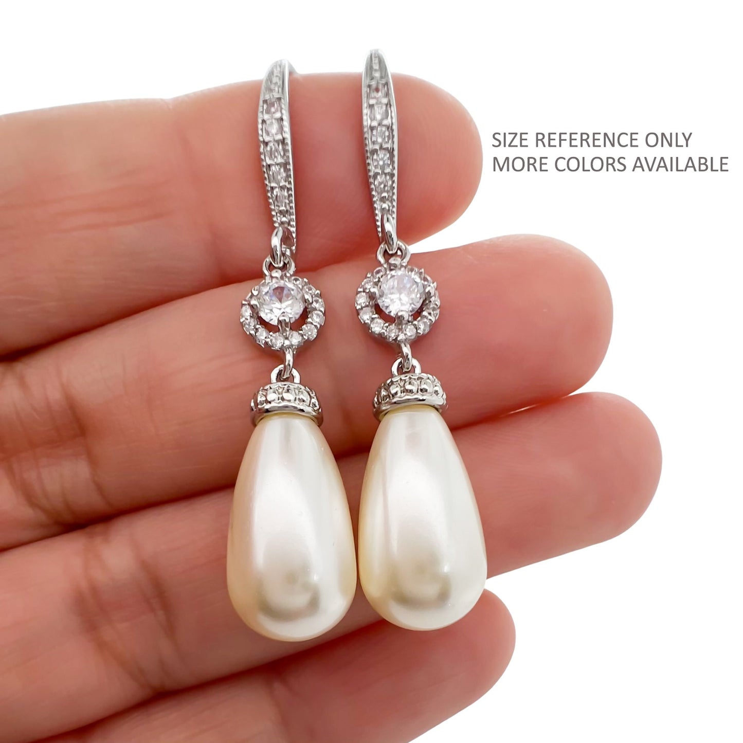 White Pearl Necklace and Earrings Jewelry Set