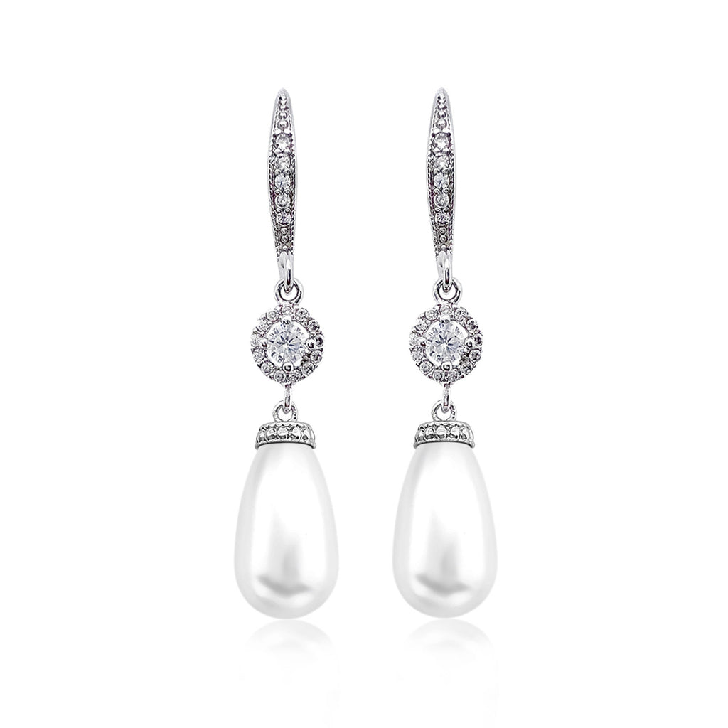 White Pearl Wedding Jewelry Set, Bridal Jewelry Set, Necklace and Earr –  alexandreasjewels