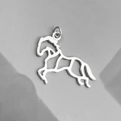 Small Sterling Silver Horse Pendant, 24mm