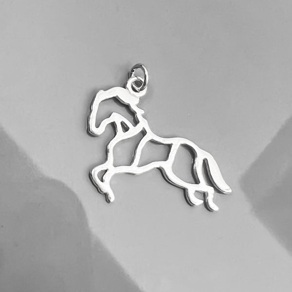 Small Sterling Silver Horse Pendant, 24mm