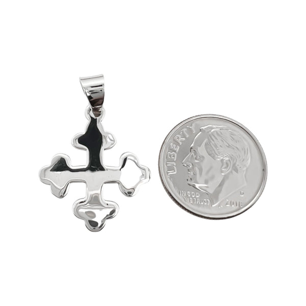 Plain Sterling Silver Cross Pendant, 18mm