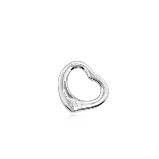 Sterling Silver Open Heart Open Heart Pendant, 15mm