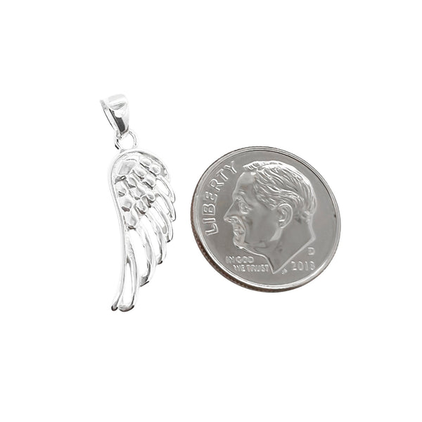 Tiny Sterling Silver Wing Pendant 22mm