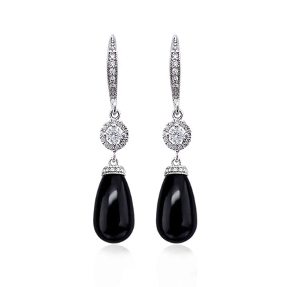 Mystic Black Wedding Necklace and Earrings Set