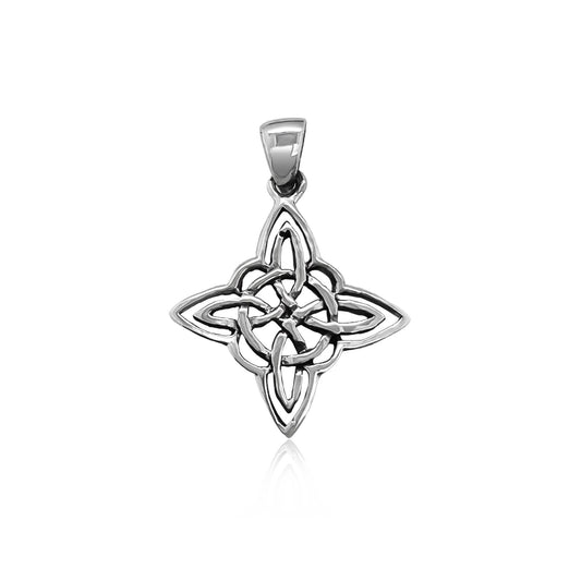 Sterling Silver Celtic Cross Pendant with oxidized finish , 24mm