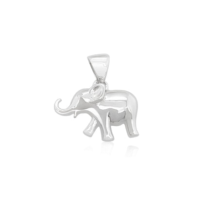 Small Sterling Silver Elephant Pendant, 17mm