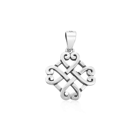 Sterling Silver Celtic Knot Pendant with Oxidized Finish, 15mm