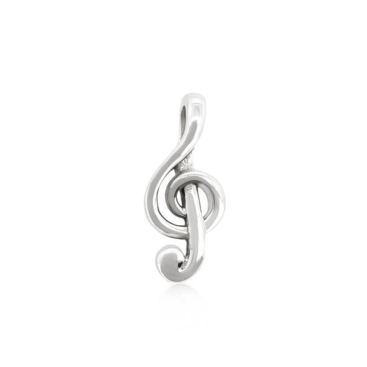 Sterling Silver Treble Pendant with Oxidized Finish, 24mm