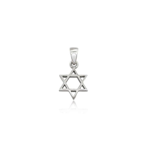 Small Sterling Silver Star of David Pendant, 11mm
