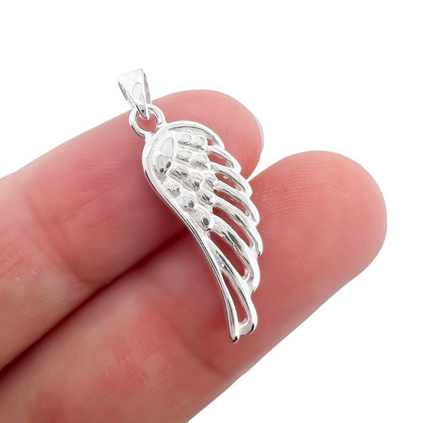 Tiny Sterling Silver Wing Pendant 22mm