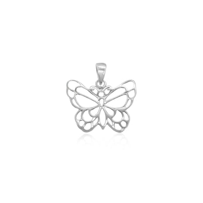 Sterling Silver Butterfly Pendant, 20mm