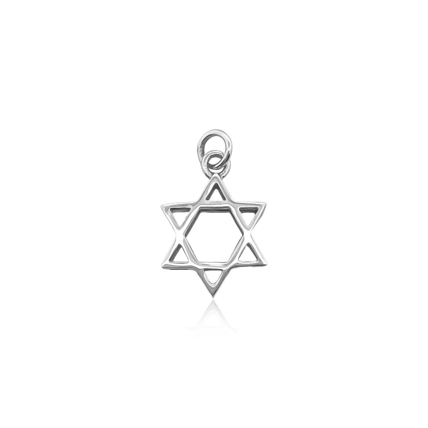 Small Sterling Silver Star of David Pendant, 13mm