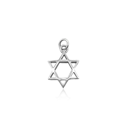 Small Sterling Silver Star of David Pendant, 13mm