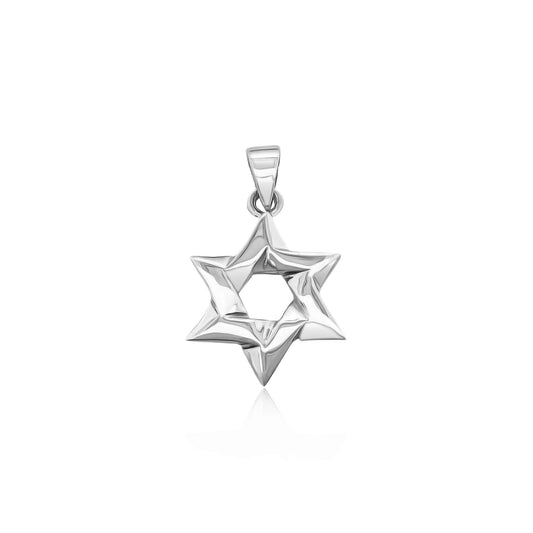 Sterling Silver Star of David Pendant, 17mm