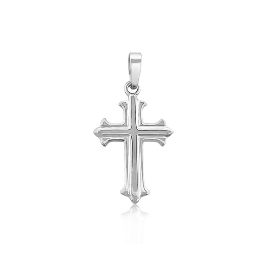 Sterling Silver Plain Cross Pendant, 26mm