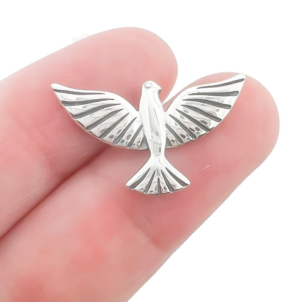 Small Sterling Silver Dove Pendant, 23mm
