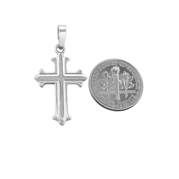 Sterling Silver Plain Cross Pendant, 26mm