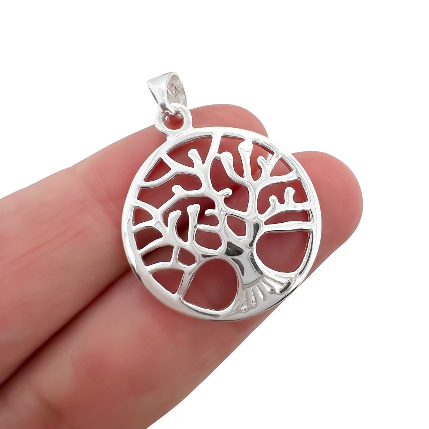 Sterling Silver Tree of Life Pendant, 22mm