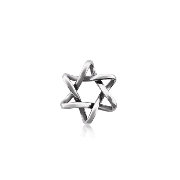 Sterling Silver Star of David Pendant with Oxidized Finish, 20 mm