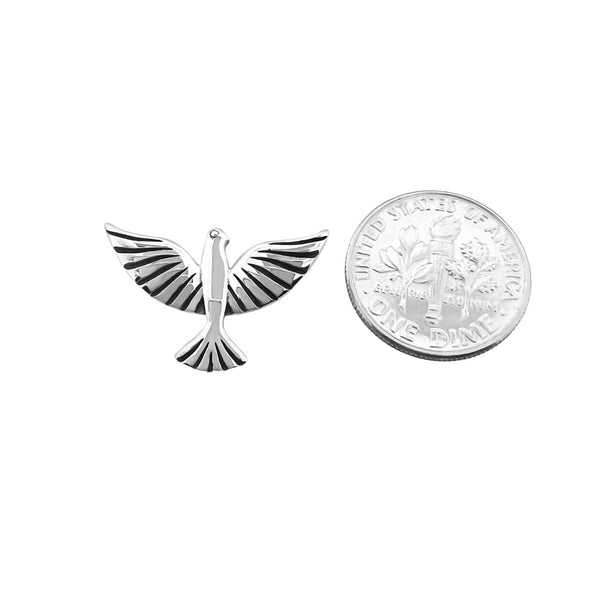 Small Sterling Silver Dove Pendant, 23mm