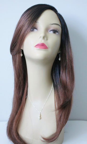 ivory pearl necklace and earrings set on a model mannequin