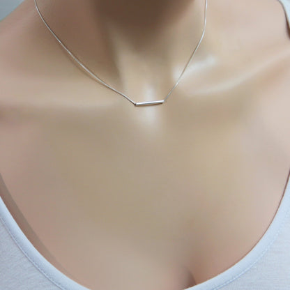 Sterling Silver Bar Necklace