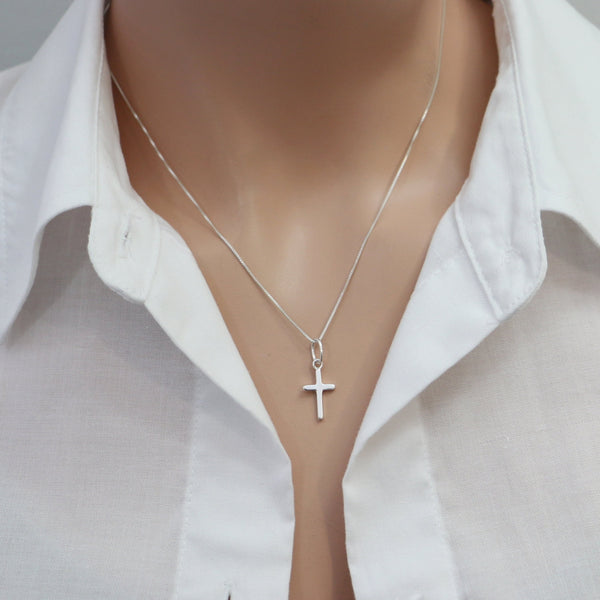 Tiny Simple Cross Necklace