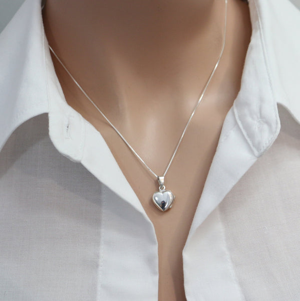 heart locket necklace on a model mannequin